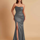 Sexy Soft Satin Mermaid Side Slit Floor-Length Mermaid Bridesmaid Dresses
