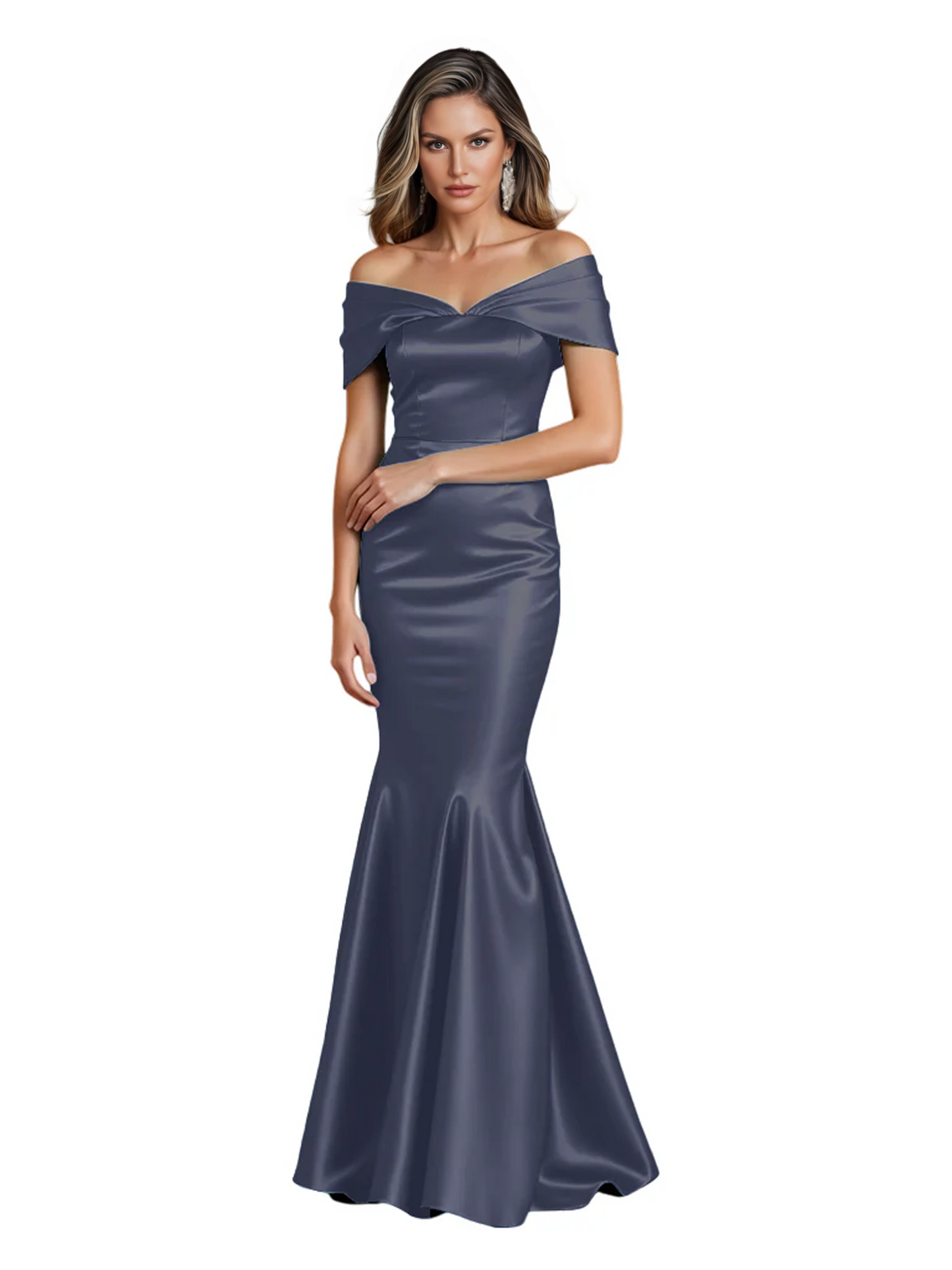 Luxury Emerald Formal Dress Off-the-Shoulder Satin Gown Trumpet Silhouette