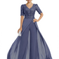 V-Neck Chiffon Mother of the Brides Jumpsuits Dresses Floor Length A-Line Lace