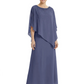 Elegant Mother of Bride Dresses Evening Gowns Trending 2026 Styles with Asymmetric Cape