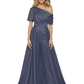 One Shoulder Mother of Bride jumpsuits Formal Gowns Floor Length Detachable Train