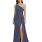 One Shoulder Mother of Bride Dress Ruffle Formal Gowns Mermaid Floor Length Train Slit