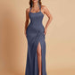Gorgeous Square Criss Cross Soft Satin Side Slit Floor-Length Mermaid Bridesmaid Dresses