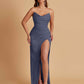 Sexy Soft Satin Mermaid V-neck Side Slit Floor-Length Bridesmaid Dresses Online