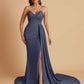 Sexy Soft Satin Mermaid V-neck Floor-Length Mermaid Bridesmaid Dresses
