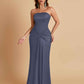 Sexy Soft Satin Mermaid Strapless Floor-Length Mermaid Bridesmaid Dresses