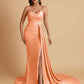 Sexy Soft Satin Mermaid V-neck Floor-Length Mermaid Bridesmaid Dresses