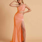 Sexy One-Shoulder Waist Cutout With High Split Floor-Length Bridesmaid Dresses