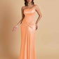 Sexy Soft Satin Mermaid Strapless Floor-Length Mermaid Bridesmaid Dresses