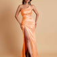Gorgeous Strapless Soft Satin Side Slit Floor-Length Mermaid Bridesmaid Dresses