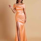 Elegant Soft Satin Off-the-shoulder Side-Slit Mermaid Bridesmaid Dresses