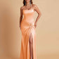 Gorgeous Square Criss Cross Soft Satin Side Slit Floor-Length Mermaid Bridesmaid Dresses