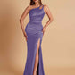 Sexy Soft Satin Mermaid One Shoulder Floor-Length Mermaid Bridesmaid Dresses