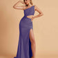 Sexy One-Shoulder Waist Cutout With High Split Floor-Length Bridesmaid Dresses