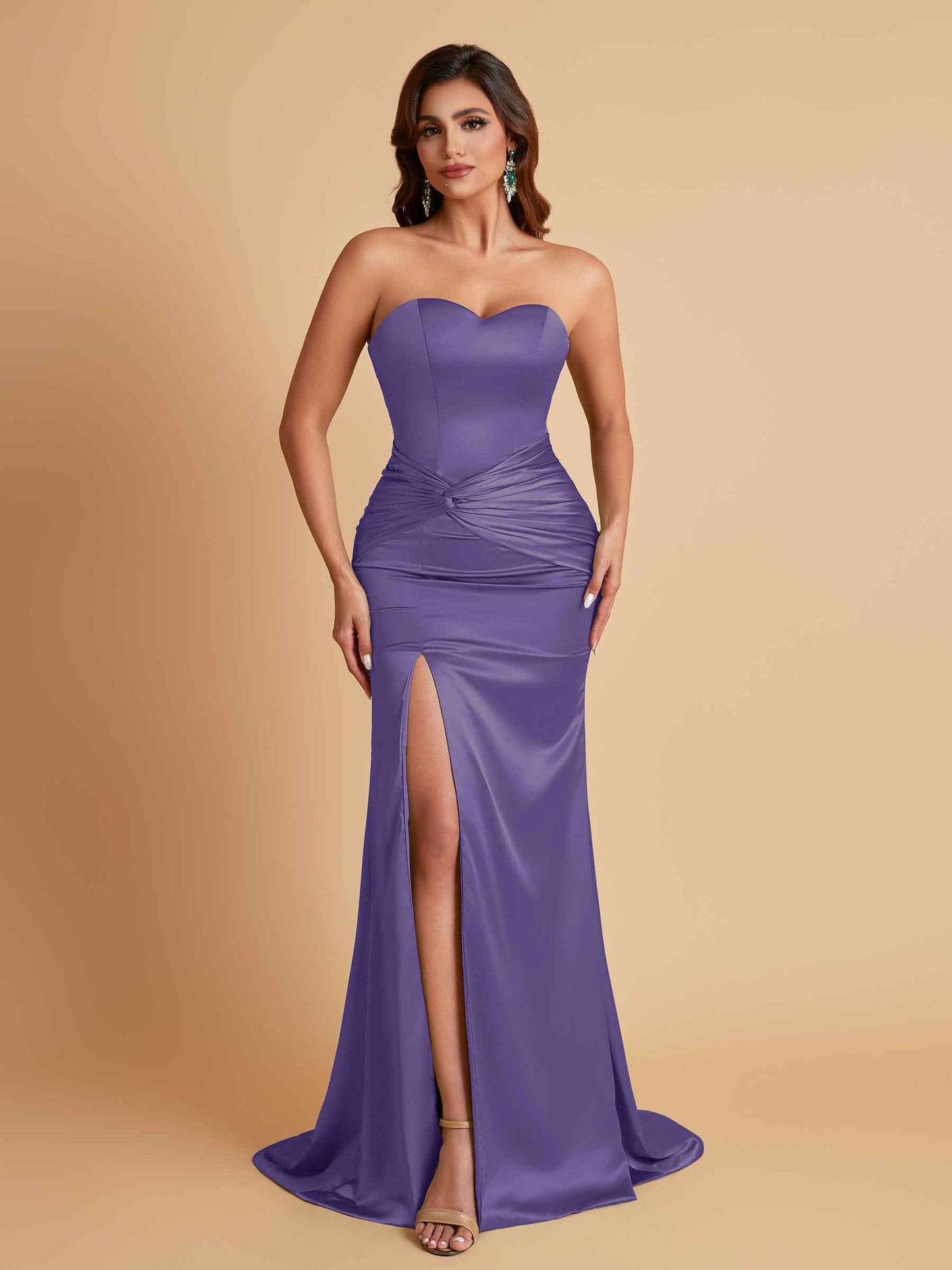 Sexy Soft Satin Mermaid Sweetheart Floor-Length Mermaid Bridesmaid Dresses