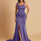 Elegant Soft Satin Mermaid Bowknot Floor-Length Mermaid Bridesmaid Dresses