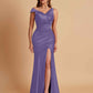 Sexy Soft Satin Mermaid V-neck Floor-Length Mermaid Bridesmaid Dresses