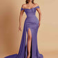 Sexy Soft Satin Sweetheart Off-the-shoulder Strapless Side-Slit Mermaid Bridesmaid Dresses