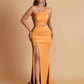 Gorgeous One Shoulder Soft Satin Side Slit Floor-Length Mermaid Bridesmaid Dresses