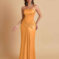 Sexy Soft Satin Mermaid Strapless Floor-Length Mermaid Bridesmaid Dresses