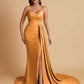 Sexy Soft Satin Mermaid V-neck Floor-Length Mermaid Bridesmaid Dresses