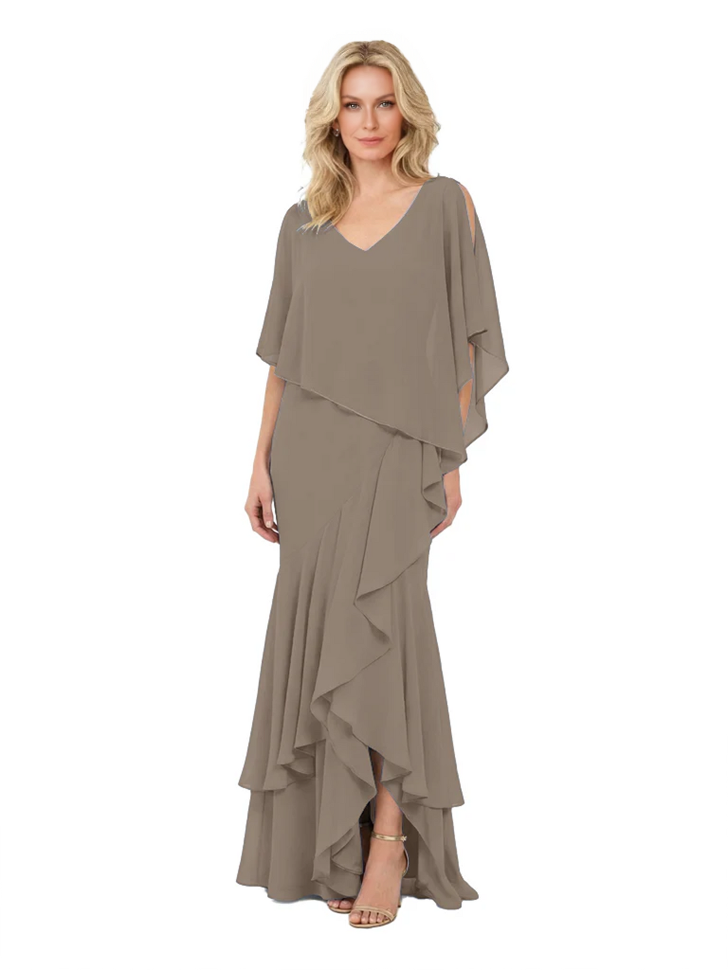 Chic Long A-Line Chiffon Mother of the Brides Dresses Sequin Mom Outfits