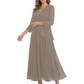 3/4 Sleeve Chiffon Mother of the Brides Dresses V-Neck Wedding Party Gowns