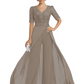 V-Neck Chiffon Mother of the Brides Jumpsuits Dresses Floor Length A-Line Lace