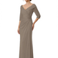 Elegant 3/4 Sleeve Mother of the Brides Dresses Mom Outfits Wedding Satin