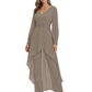 Luxury Black Formal Trousers Set High-Low Chiffon Top with Sparkling Beaded Detail