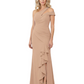 Modern Mother of Bride Dresses 2026 Asymmetric Neckline Ruffle Slit Gown