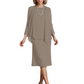 3 PCS Knee-Length Mother of Bride Dresses Prom Dress Evening Dress with Sheer Sleeves and Jacket