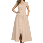 Formal Floor-Length Mother of the Bride Gown Satin Maxi Dress with Slit Off Shoulder