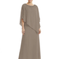 Elegant Mother of Bride Dresses Evening Gowns Trending 2026 Styles with Asymmetric Cape