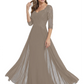 Luxury Burgundy Formal Dress Embroidered Lace Bodice Flowy Chiffon Gown 2026