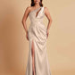 Sexy One Shoulder Soft Satin Side Slit Floor-Length Mermaid Bridesmaid Dresses