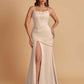 Sexy Soft Satin Mermaid Spaghetti Straps Side Slit Floor-Length Bridesmaid Dresses