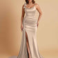 Elegant Soft Satin Mermaid Bowknot Floor-Length Mermaid Bridesmaid Dresses