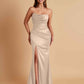 Sexy Soft Satin Mermaid Side Slit Floor-Length Mermaid Bridesmaid Dresses