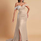 Elegant Soft Satin Mermaid Off Shoulder Floor-Length Mermaid Bridesmaid Dresses