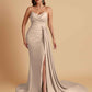 Sexy Soft Satin Mermaid V-neck Floor-Length Mermaid Bridesmaid Dresses