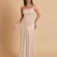 Sexy Soft Satin Mermaid Strapless Floor-Length Mermaid Bridesmaid Dresses