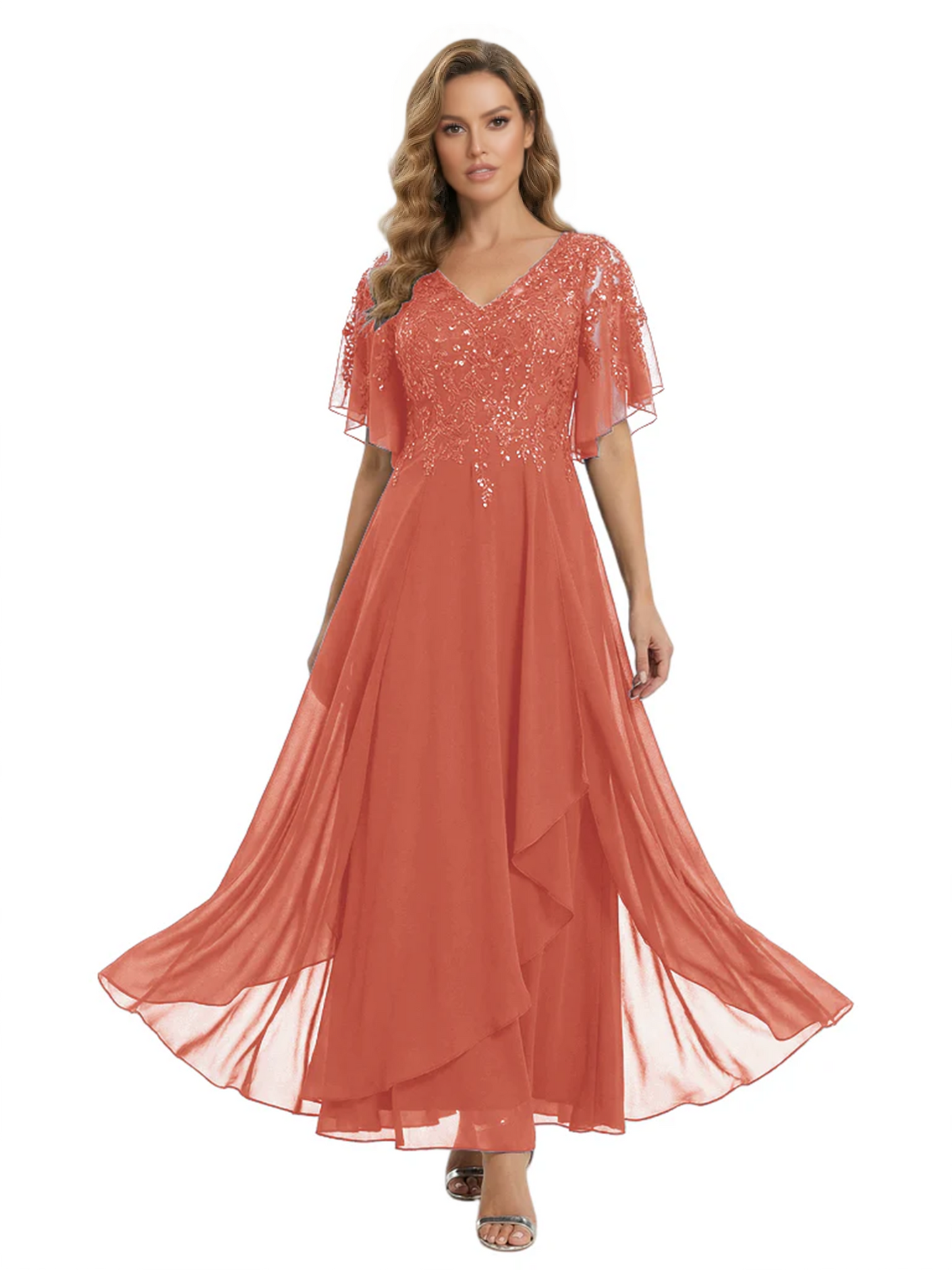 Bling Sequin Chiffon Mother of the Brides Dresses Wedding Party Gowns For Mom