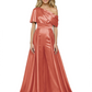 One Shoulder Mother of Bride jumpsuits Formal Gowns Floor Length Detachable Train