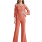Mother of the Bride Jumpsuit with Lace Jacket 3/4 Sleeve Formal Pant Suit