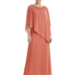 Elegant Mother of Bride Dresses Evening Gowns Trending 2026 Styles with Asymmetric Cape