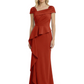 A-Line Satin Cap Sleeves Mother of the Brides Dresses Floor Length For Wedding