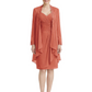 2PCS Knee Length Chiffon Mother of the Brides Dresses Short V-Neck