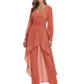 Luxury Black Formal Trousers Set High-Low Chiffon Top with Sparkling Beaded Detail