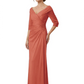 Elegant 3/4 Sleeve Mother of the Brides Dresses Mom Outfits Wedding Satin